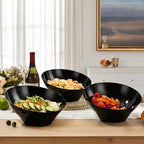 54 Oz Black Plastic Angled Serving Bowls, 12 Pack in 54oz in Black, alternate view 6