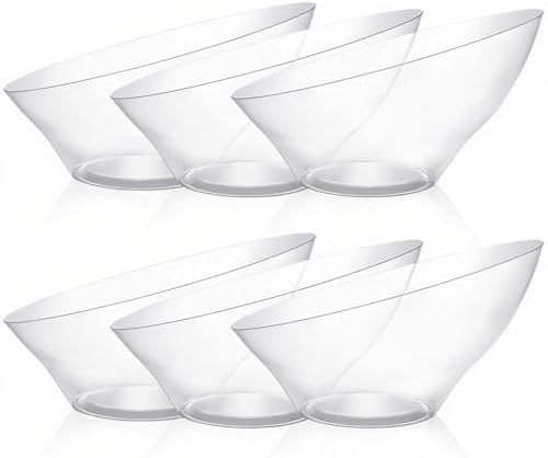 54 Oz Clear Plastic Angled Serving Bowls, 12 Pack in 54oz in Clear