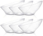 54 Oz Clear Plastic Angled Serving Bowls, 12 Pack in 54oz in Clear