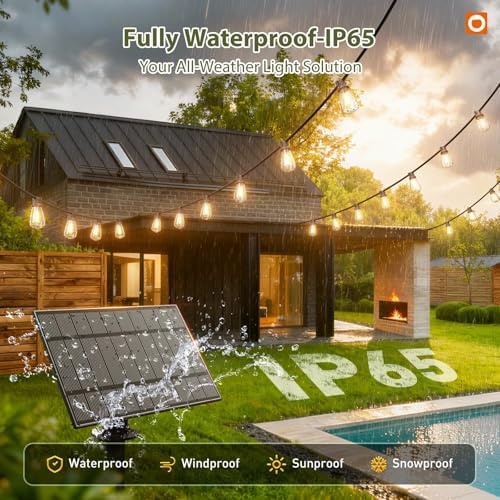 54FT(48+6) Solar String Lights Outdoor, Waterproof Dimmable 24+2 LED, alternate view 5