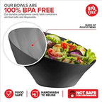 54oz Black Plastic Serving Bowls (4 Pack) Large Disposable Snack Bowl Candy Dishes, Buffet Containers, Chips, alternate view