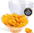 54oz Clear Plastic Serving Bowls (4 Pack) Large Disposable Candy Dishes, Buffet Containers for Chips, Popcorn