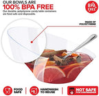 54oz Clear Plastic Serving Bowls (4 Pack) Large Disposable Candy Dishes, Buffet Containers for Chips, Popcorn, alternate view