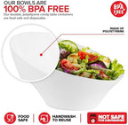 54oz White Plastic Serving Bowls (4 Pack) Large Disposable Snack Bowl Candy Dishes, Buffet Containers, Chips, alternate view