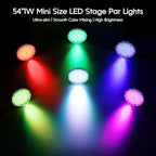 54x1W RGB LED Stage DJ Par Lights with Remote Control, 4 Pack in Black, alternate view 2