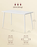 55.1" Dining Table for 4-6 People, Modern Kitchen Table, alternate view 2
