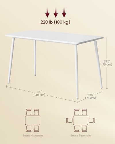 55.1" Dining Table for 4-6 People, Modern Kitchen Table, alternate view 2