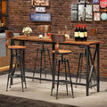 55'' Bar Table, Kitchen Dining Table with Power Outlet and Footrest, Industrial Style, for Pub, Living Room