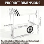 55" L Portable Vendor Cart, Mobile Candy Cart with Wheels for Party(Black) in Black, alternate view 2