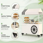 55" L Portable Vendor Cart, Mobile Candy Cart with Wheels for Party(Black) in Black, alternate view 4