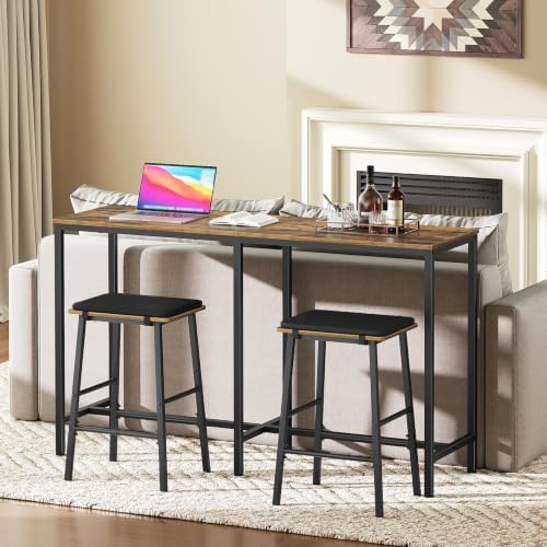 55" Long Bar Table, Counter Bar Height Table, High Top Table, Rectangular Hightop Bar Pub, for Kitchen, Living, alternate