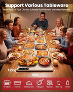 55" x 16" Food Warming Mat, 3-in-1 Expandable Silicone Warming Mat for Food, alternate view 3