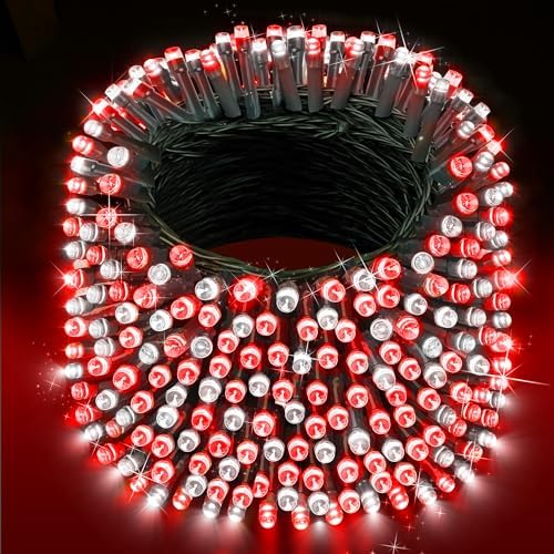 551FT 1400 LED Christmas Lights Outdoor Green Wire String Lights 8 Modes with Timer Memory Waterproof Fairy