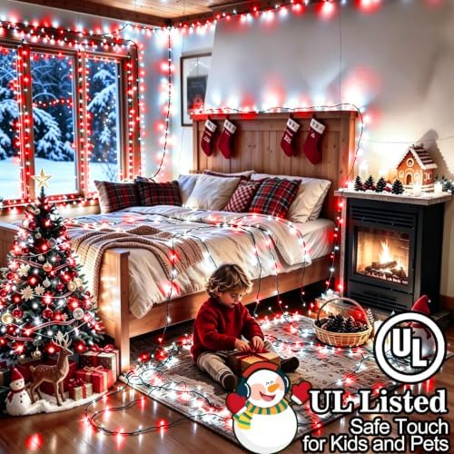 551FT 1400 LED Christmas Lights Outdoor Green Wire String Lights 8 Modes with Timer Memory Waterproof Fairy, alternate view 3