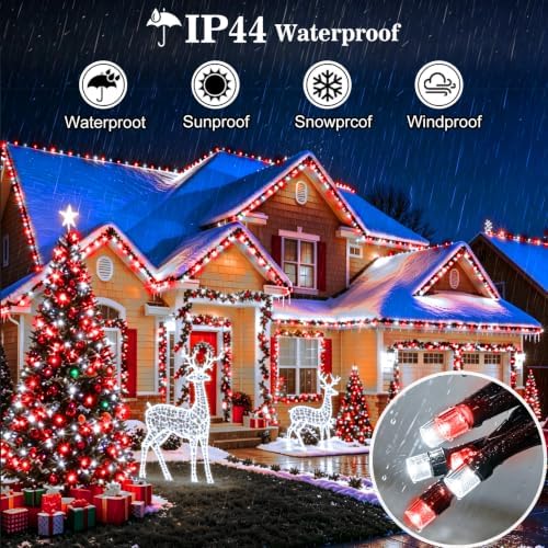 551FT 1400 LED Christmas Lights Outdoor Green Wire String Lights 8 Modes with Timer Memory Waterproof Fairy, alternate view 6