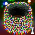 551FT 1400 LED Christmas Lights Outdoor Green Wire String Lights 8 Modes with Timer Memory Waterproof Fairy