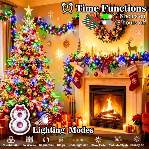 551FT 1400 LED Christmas Lights Outdoor Green Wire String Lights 8 Modes with Timer Memory Waterproof Fairy, alternate view 2
