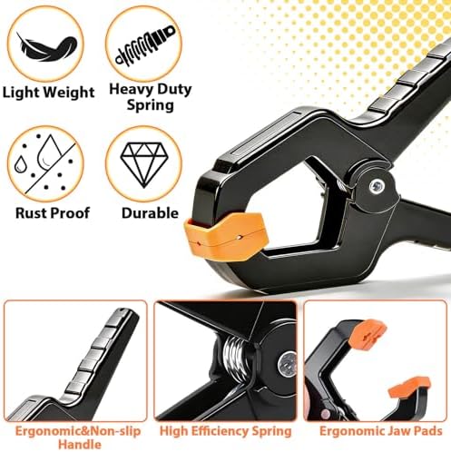 55Pack Spring Clamps Heavy Duty, 3.5inch Plastic Clips Clamps for Balloon Arch Backdrop Stand, Small Spring Wood, alternate
