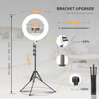 55W18 45cm Ring Light Kit [New Version] 6700K Dimmable LEDRinglightTripod Stand Dual Phone Holder for iPhone, alternate view