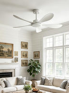 56 Inch White Ceiling Fan High Air Volume, ABS Fan Blade 6-Speed Reversible Quiet DC Motor, No Light Ceiling For, alternate