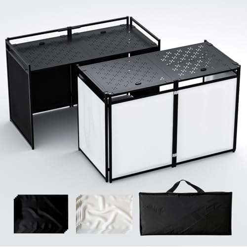 56''x28"Portable DJ Booth Table, Foldable DJ Table Stand