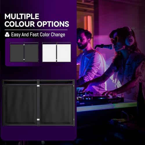 56''x28"Portable DJ Booth Table, Foldable DJ Table Stand, alternate view 4
