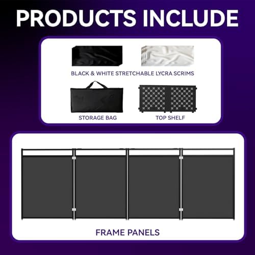 56''x28"Portable DJ Booth Table, Foldable DJ Table Stand, alternate view 6