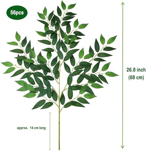 56pcs Italian Ruscus Greenery Stems 68cm Artificial Smilax Greenery Branch, alternate view 3