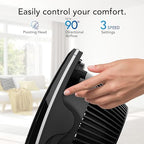 573T Small Room Air Circulator Fan with Pivoting Head, Easy Clean Removable Grille, 3 Speed Settings, Black, alternate view 5