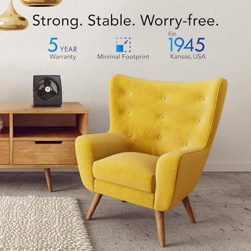 573T Small Room Air Circulator Fan with Pivoting Head, Easy Clean Removable Grille, 3 Speed Settings, Black, alternate view 6