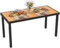58" Rectangular Wood Patio Dining Table for 6