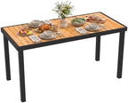 58" Rectangular Wood Patio Dining Table for 6