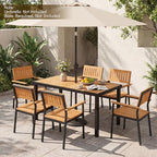 58" Rectangular Wood Patio Dining Table for 6, alternate view 2