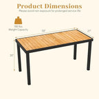 58" Rectangular Wood Patio Dining Table for 6, alternate view 3