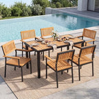 58" Rectangular Wood Patio Dining Table for 6, alternate view 4