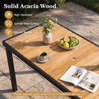 58" Rectangular Wood Patio Dining Table for 6, alternate view 7