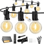 58FT 26LED Solar String Lights Outdoor with Remote & USB Port