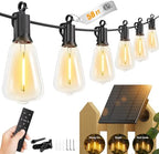 58FT Solar String Lights Outdoor, 25+1 Shatterproof LED Lights