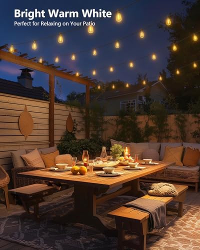58FT Solar String Lights Outdoor, 25+1 Shatterproof LED Lights, alternate view 6