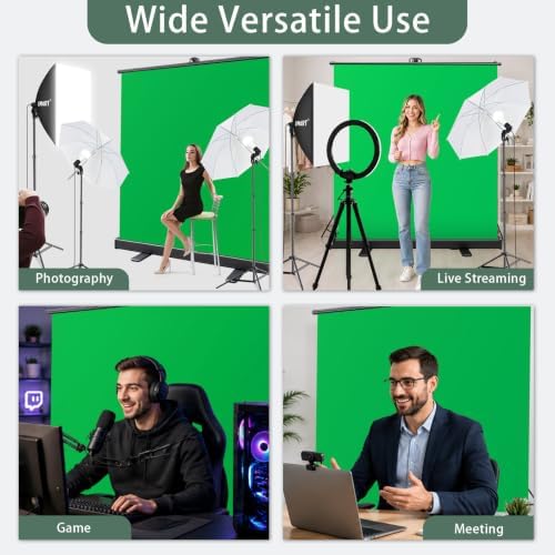 58x76in Collapsible Green Screen Backdrop Photo Lighting Kit Portable, alternate view 2