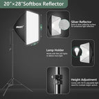 58x76in Collapsible Green Screen Backdrop Photo Lighting Kit Portable, alternate view 4