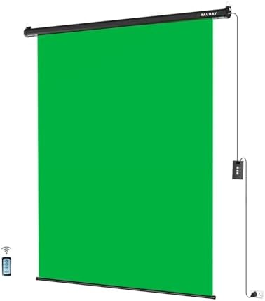 59.8" x 86.6" Motorized Pull Down Green Screen, Wall Mount