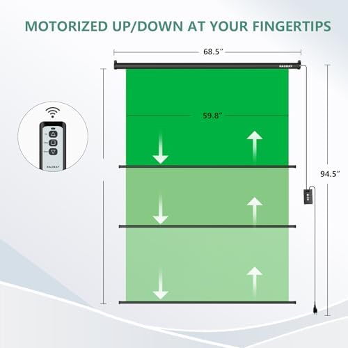 59.8" x 86.6" Motorized Pull Down Green Screen, Wall Mount, alternate view 2