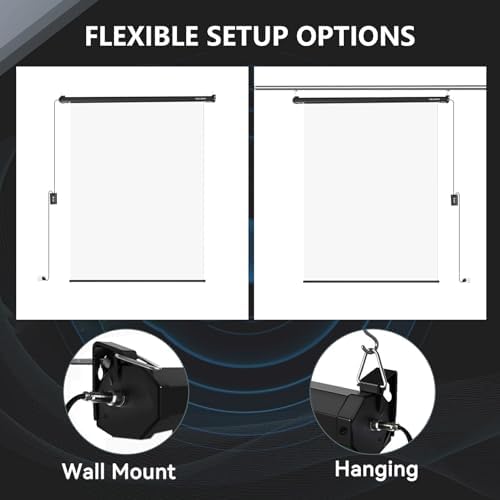 59.8" x 86.6" Motorized Pull Down White Screen, Wall Mount, alternate view 6