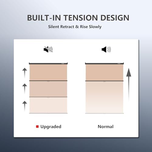 59.8 x 86.6in Retractable Pull Down Wall-Mount Beige Screen Backdrop, alternate view 3