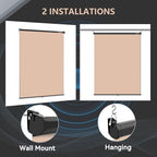 59.8 x 86.6in Retractable Pull Down Wall-Mount Beige Screen Backdrop, alternate view 5