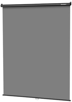59.8 x 86.6in Retractable Pull Down Wall-Mount Gray Screen Backdrop
