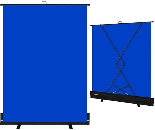 59.8X78.7in Retractable Blue Screen, Collapsible Chroma Key Panel Backdrop