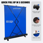 59.8X78.7in Retractable Blue Screen, Collapsible Chroma Key Panel Backdrop, alternate view 2