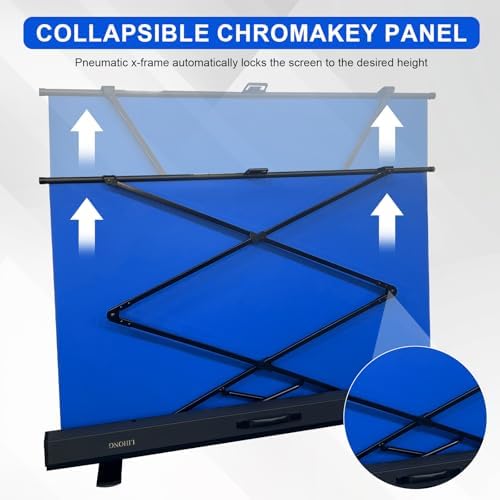 59.8X78.7in Retractable Blue Screen, Collapsible Chroma Key Panel Backdrop, alternate view 4